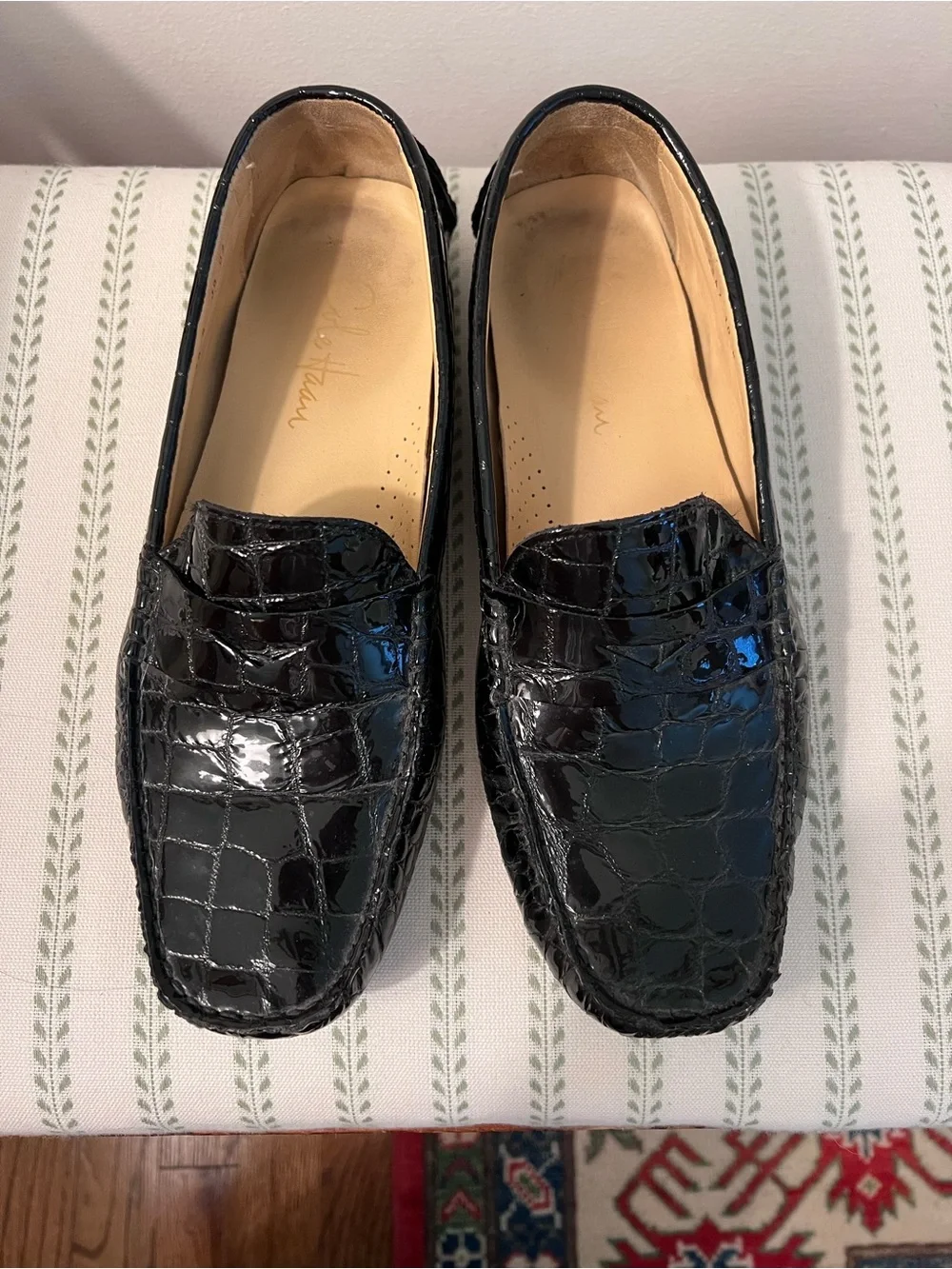 Women’s Croc-Embossed Leather Penny Loafers